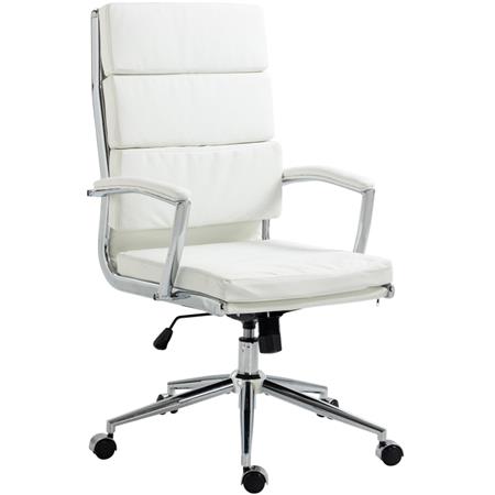 Cadeira de Escritório TODRA Pele, Design Clássico, Muito Confortável, Em Branco