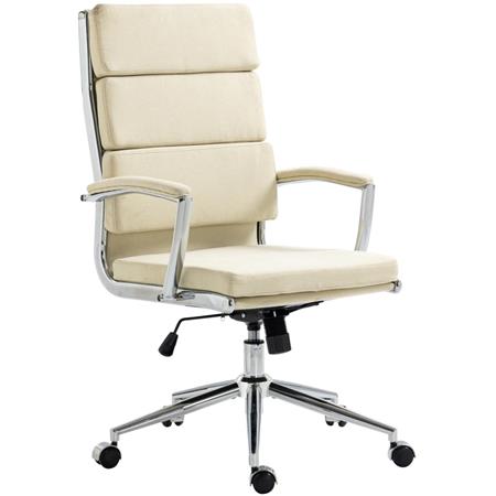 Cadeira de Escritório TODRA Tecido, Design Clássico, Muito Confortável, Em Creme