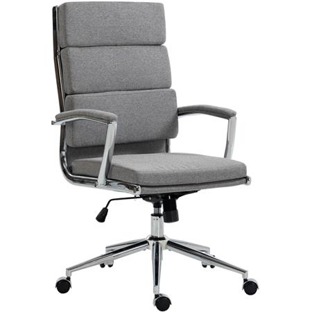 Cadeira de Escritório TODRA Tecido, Design Clássico, Muito Confortável, Em Cinzento