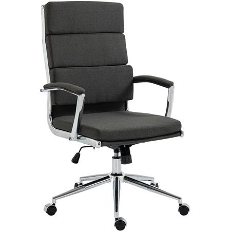 Cadeira de Escritório TODRA Tecido, Design Clássico, Muito Confortável, Em Cinzento Escuro