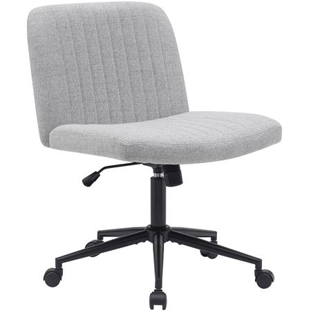Cadeira de Escritório SONNY, Design Compacto, Base de Metal, em Tecido Cinzento Claro