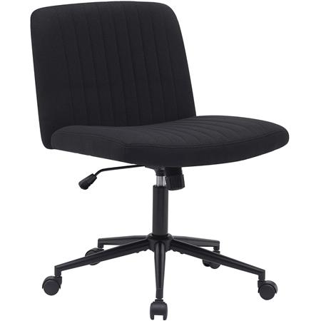Cadeira de Escritório SONNY, Design Compacto, Base de Metal, em Tecido Preto