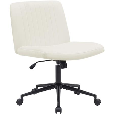 Cadeira de Escritório SONNY, Design Compacto, Base de Metal, em Veludo Creme