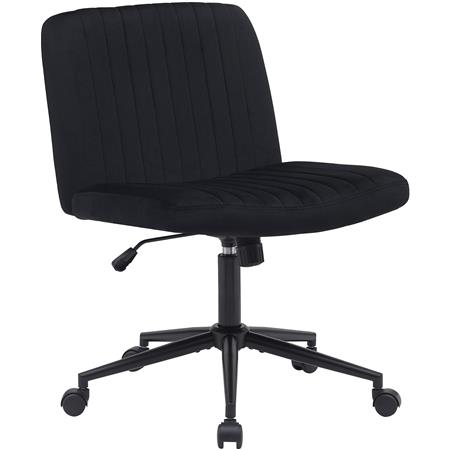 Cadeira de Escritório SONNY, Design Compacto, Base de Metal, em Veludo Preto