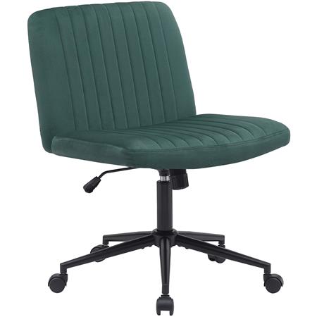 Cadeira de Escritório SONNY, Design Compacto, Base de Metal, em Veludo Verde