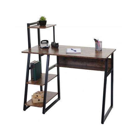 Mesa de Escritório HELIX 100x50x69 cm, Estante Incluída, em Madeira, Cor Castanho