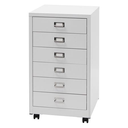 Armário Arquivador DONY 6 GAVETAS, 40x41x75 cm, em Aço, cor Branco