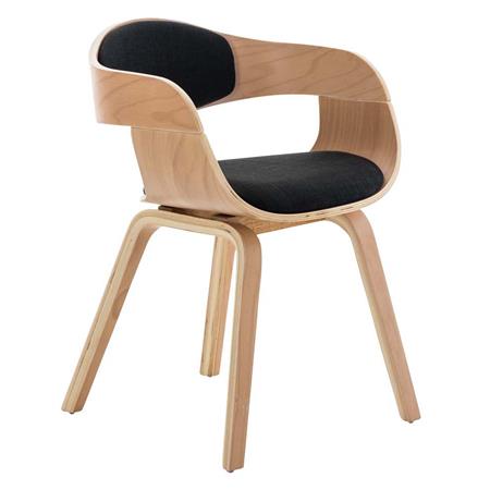 DEMO# Cadeira de Visita BUTAN PANO, Exclusivo Design, Em Madeira, Cor Faia, Em preto