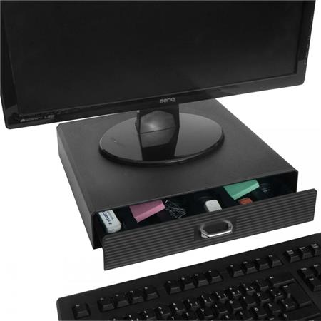 Suporte Para Monitor EON, 34x31x7cm, Com Gaveta, Cor Preto