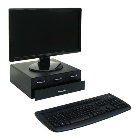 Suporte Para Monitor ASH, 34x31x13 cm, Com Várias Gavetas, Cor Preto