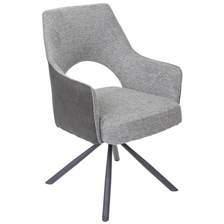 Cadeira de Visita ANNIE, Giratória, Design Moderno, Pernas Metálicas, em Tecido, Cor Cinzento
