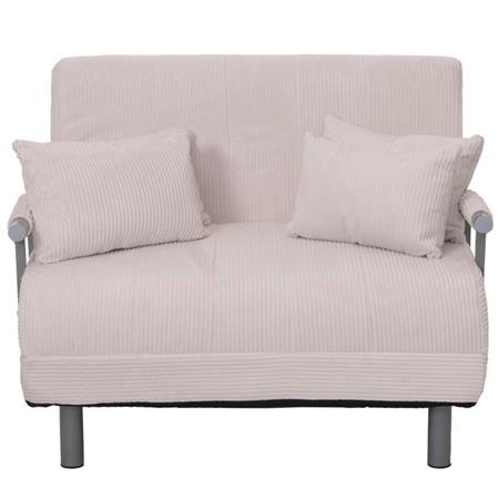Sofá de 2 lugares LESLY, Conversível em Cama, Tecido de Veludo, cor Creme