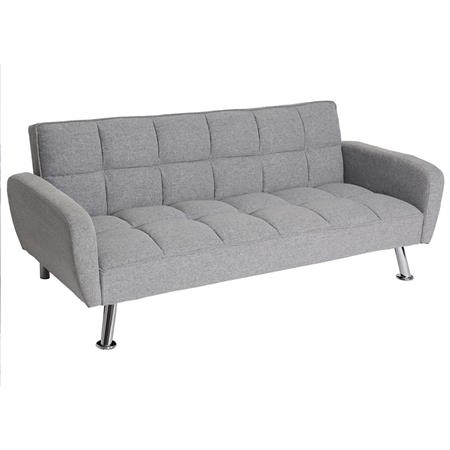 Sofá de 3 lugares ERMES, Encosto Rebatível, Conversível em Cama, em Tecido, cor Cinzento