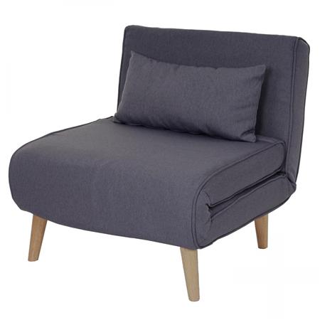 Sofá PRETTY, Conversível em Cama, Acolchoamento Espesso, em Tecido, cor Cinzento Escuro