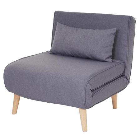 Sofá PRETTY, Conversível em Cama, Acolchoamento Espesso, em Tecido, cor Cinzento Claro