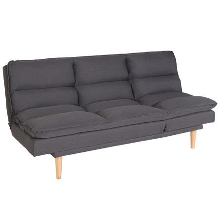 Sofá de 3 lugares MENDIX, Conversível em Cama, Prático e Versátil, em Tecido, cor Cinzento Escuro
