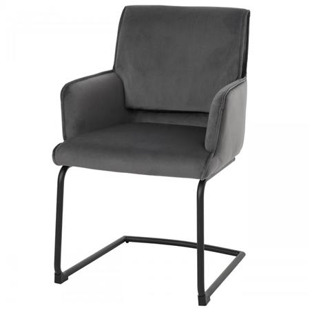 Cadeira de Visita NICHOLS, Design Moderno, Estrutura Metálica, em Tecido, cor Cinzento