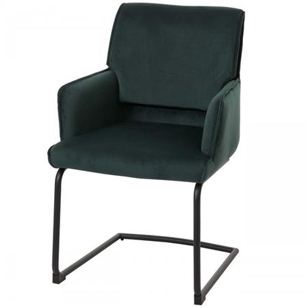 Cadeira de Visita NICHOLS, Design Moderno, Estrutura Metálica, em Tecido, cor Verde