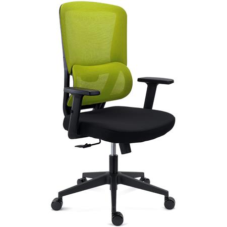 Cadeira Ergonómica SUPRA, Suporte Lombar, Uso 8h, em Tecido e Malha Respirável, em Verde