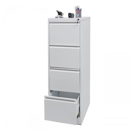 Armário Arquivador GIBBY, 4 Gavetas Com Fechadura, Dimensões 62x46x134 cm, Cor Branco