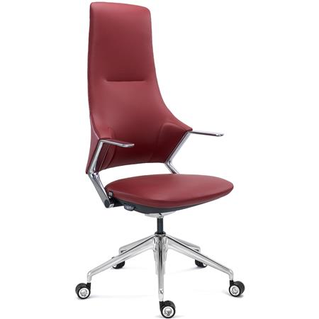 DEMO# Poltrona de Escritório BOHÈME, Design 100% Exclusivo, Máxima Resistência e Qualidade, Em Pele Verdadeira, Bordéus