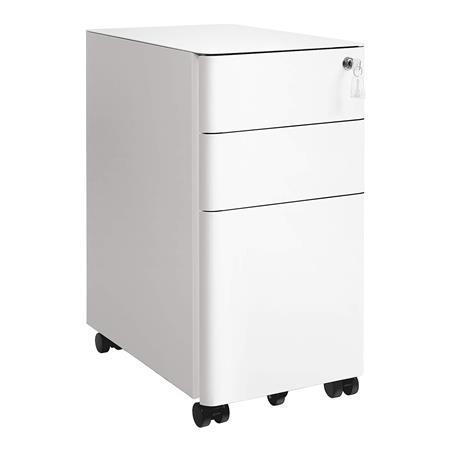 Armário Arquivador SENDY, 3 Gavetas Com Rodas, Dimensões 30x46x59,2cm, Cor Branco