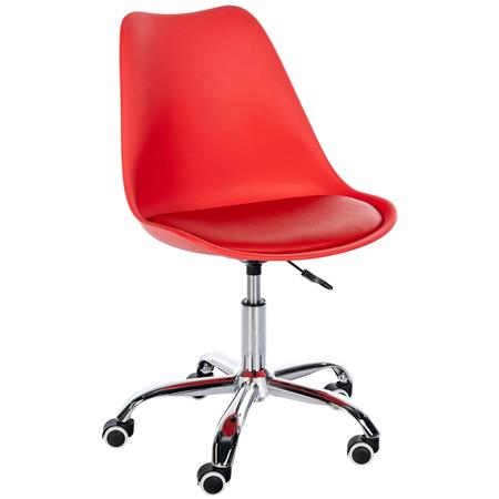 Cadeira de Escritório BAVIERA, Estructura Metálica, em Pele, cor Vermelho