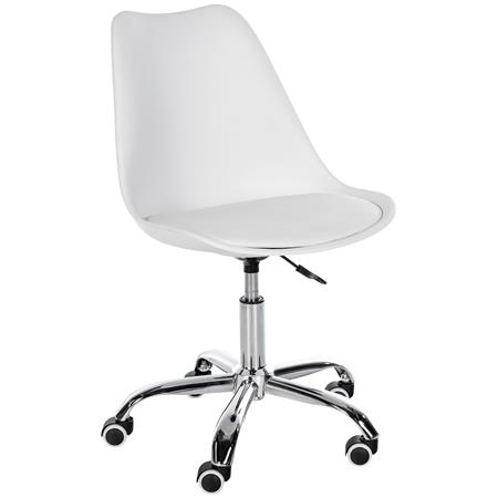 Cadeira de Escritório BAVIERA, Estructura Metálica, em Pele, cor Branco