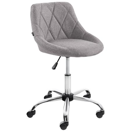 Cadeira de Escritório DOVER, Design Moderno e Elegante, Estrutura Metálica, em Tecido, cor Cinzento Claro