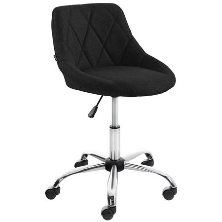 Cadeira de Escritório DOVER, Design Moderno e Elegante, Estrutura Metálica, em Tecido, cor Preto