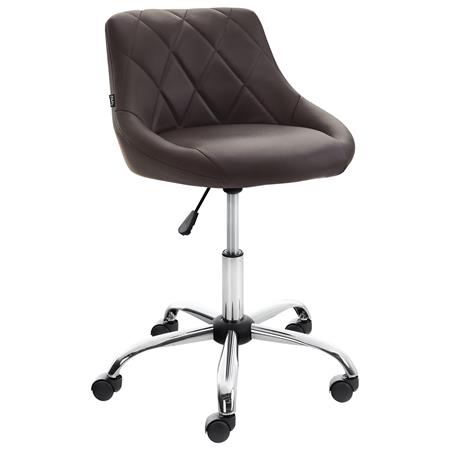 Cadeira de Escritório DOVER, Design Moderno e Elegante, Estrutura Metálica, em Pele, cor Castanho
