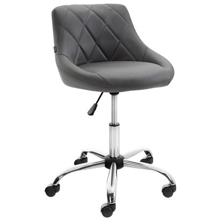 Cadeira de Escritório DOVER, Design Moderno e Elegante, Estrutura Metálica, em Pele, cor Cinzento