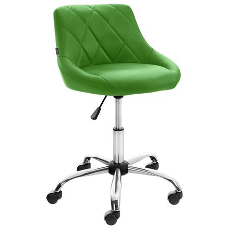 Cadeira de Escritório DOVER, Design Moderno e Elegante, Estrutura Metálica, em Pele, cor Verde