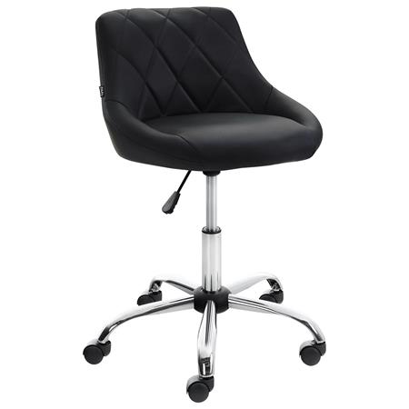 Cadeira de Escritório DOVER, Design Moderno e Elegante, Estrutura Metálica, em Pele, cor Preto
