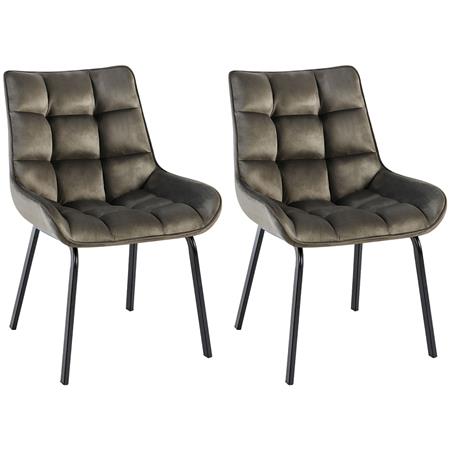 Lote 2 Cadeiras de Visita TANGO, Design Elegante, Comodidade, Pernas Pretas, em Veludo Antracite