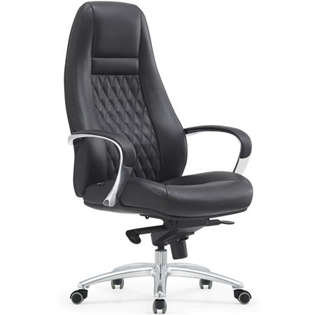 Poltrona Ergonómica TINDAYA, Design Exclusivo, Em Pele Verdadeira, Cor Preto