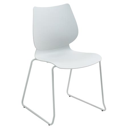 Cadeira de Visita MARION, Empilhável, Confortável, Estrutura Metálica, Cor Branco