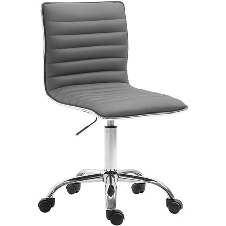 Cadeira de Escritório VANG, Design Moderno E Compacto, Em Pele, Cor Cinzento