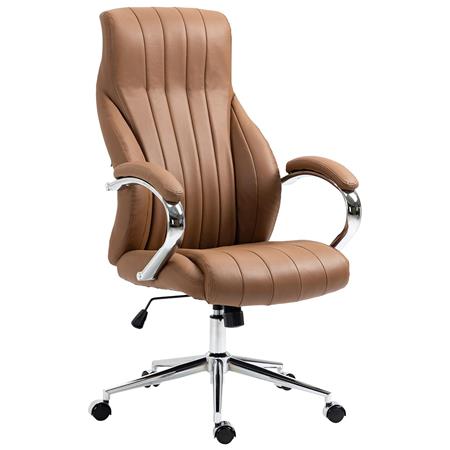 Poltrona de Escritório DALIA, Design Elegante, Acolchoado Denso, Cor Castanho Claro