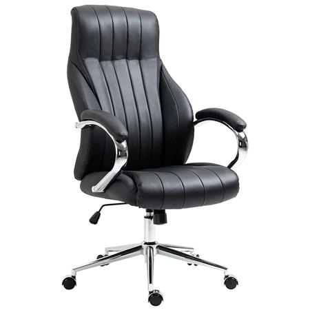Poltrona de Escritório DALIA, Design Elegante, Acolchoado Denso, Cor Preto