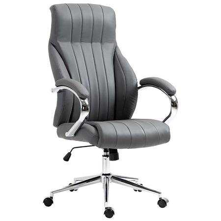 Poltrona de Escritório DALIA, Design Elegante, Acolchoado Denso, Cor Cinzento