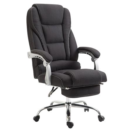 Poltrona de Escritório COMODITY PANO, Acolchoado de Alta Densidade, Apoia Pés Extensível, Preto