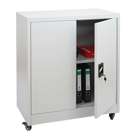 Armário Arquivador BRENTON, 98x40x80cm, com rodas, em aço, cor cinzento