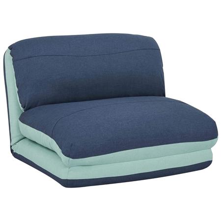 Sofá NANTES, Conversível em cama, Cómodo e Versátil, em Pano cor Azul claro e azul escuro