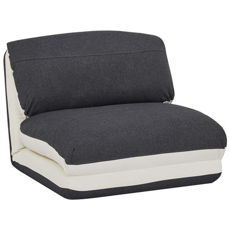 Sofá NANTES, Conversível em cama, Cómodo e Versátil, em Pano cor Preto e bege