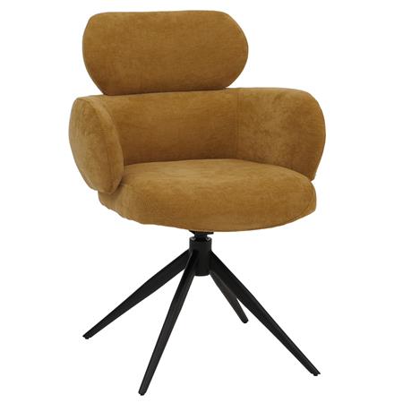 Cadeira de Visita LINDEN, Giratória 360º Acolchoado Grosso, em Pano cor Amarelo