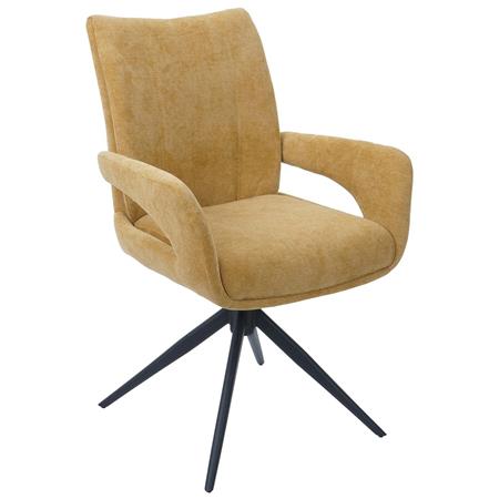 Cadeira de Visita LELIA, Giratória, Design moderno, em Pano cor Amarelo