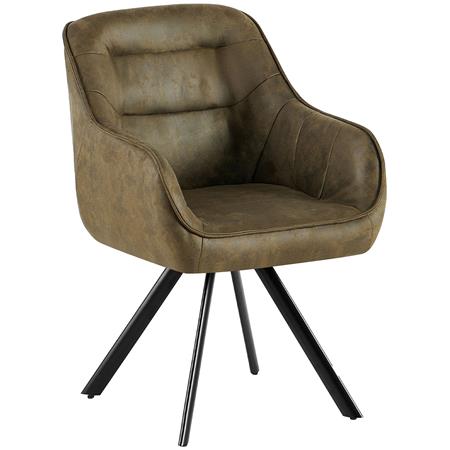 Cadeira de Visita NISTAL, Base Giratória 180º, Bom Acolchoado, em Pele cor Verde