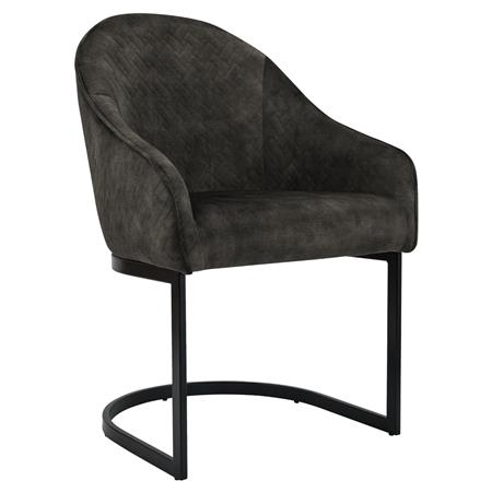 Cadeira de Visita TIKA, Acolchoado Grosso, Estrtura Metálica, em Veludo cor Castanho Escuro