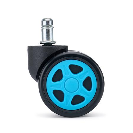 5x Rodas para Cadeiras de Escritório SPEED 11x50 mm, Design Desportivo, Cor Turquesa